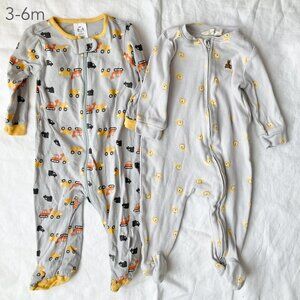 🪴5/$30 3-6 Months Baby Gap Gerber Grey Zipper Sleepers